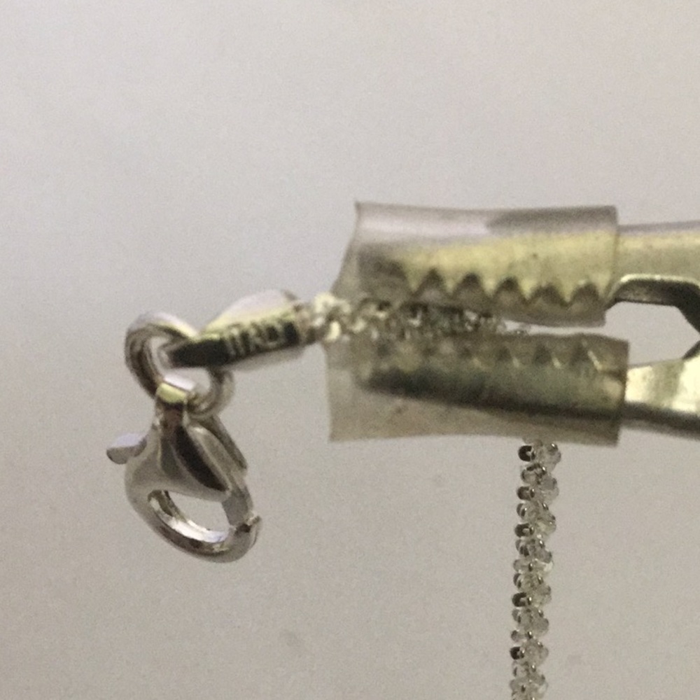 Vtg18”DimondCutSterlingSilver Necklace W/.925Pendt - Picture 7 of 8